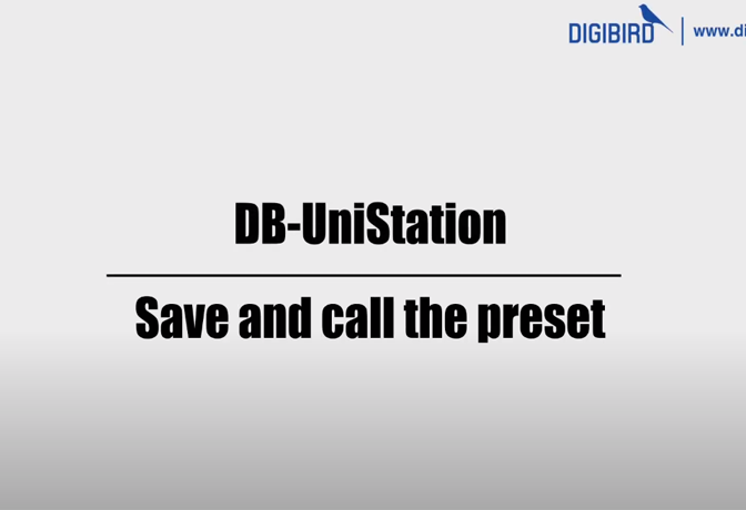 DB-UniStaion Feature Demo_Save and Recall Presets